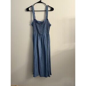 Miami For Francesca’s Chambray‎ Smocked Tie Dress Size S